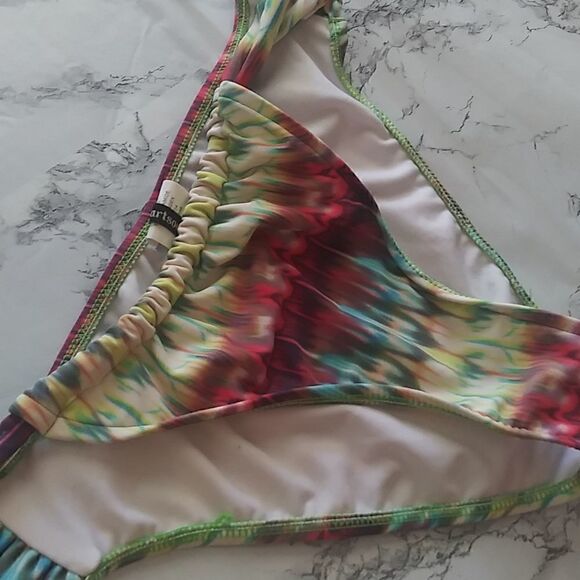 Tie dye  bikini with string sides and bead accent - Picture 5 of 12